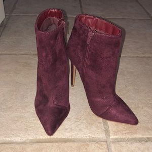 Maroon heel booties
